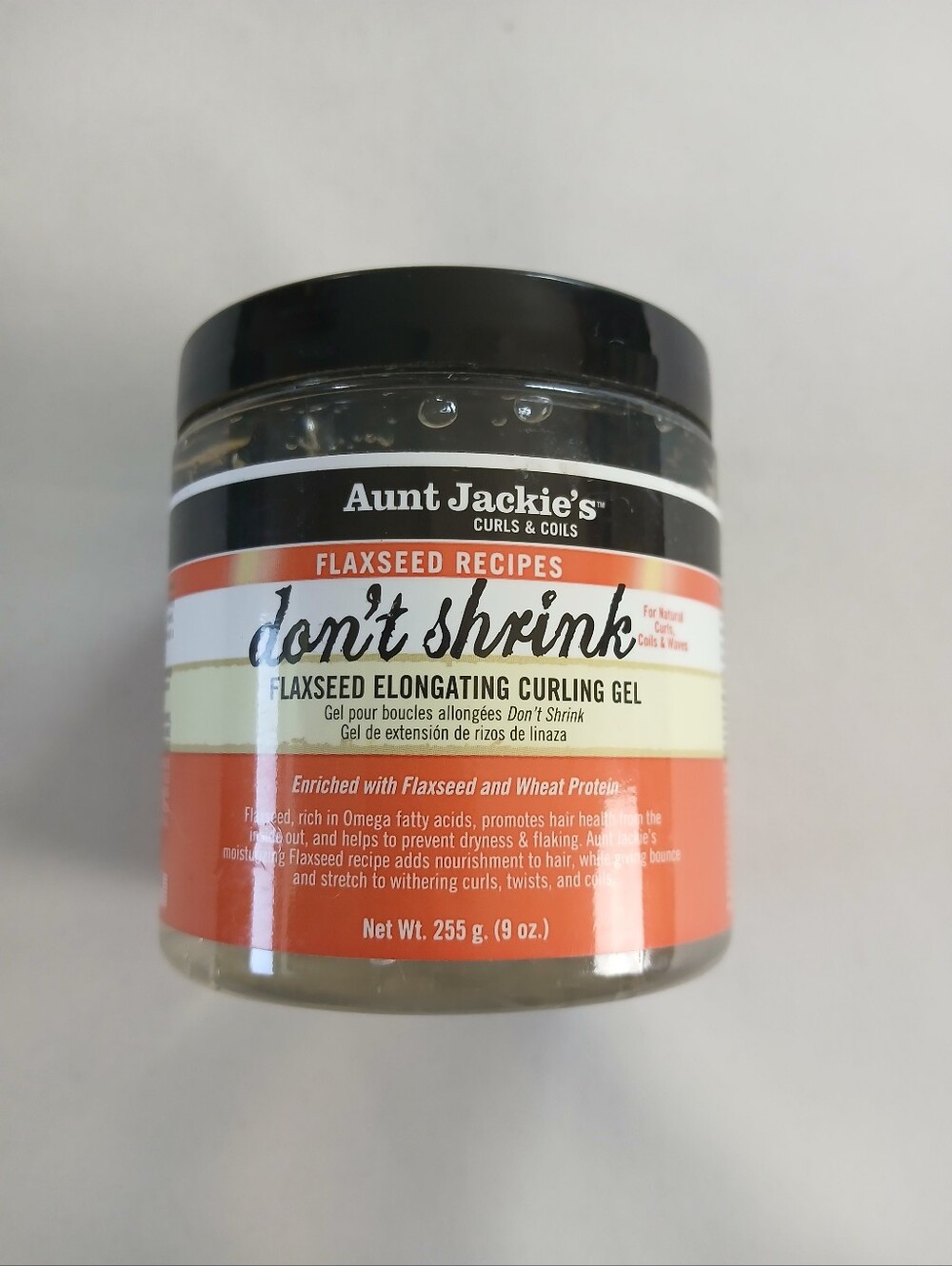 Aunt Jackie's curls and coils don't shrink flaxseed elongating curling gel 9 oz